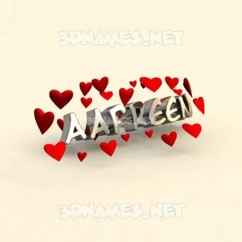 aafreen in In Love style - 3D name wallpaper