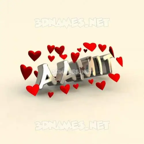 aamit in In Love style - 3D name wallpaper