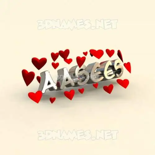 aasees in In Love style - 3D name wallpaper