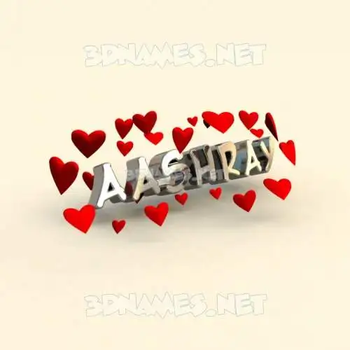 aashray in In Love style - 3D name wallpaper
