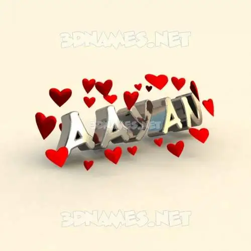 aayan in In Love style - 3D name wallpaper