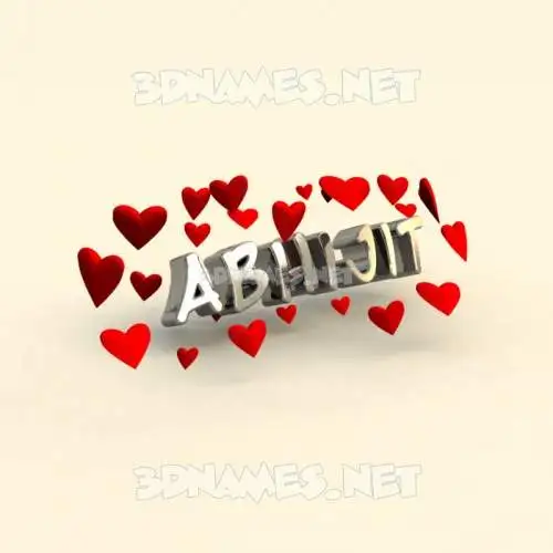 abhijit in In Love style - 3D name wallpaper