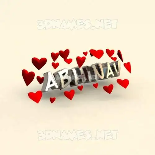 abhinav in In Love style - 3D name wallpaper