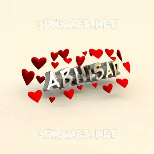 abhisar in In Love style - 3D name wallpaper