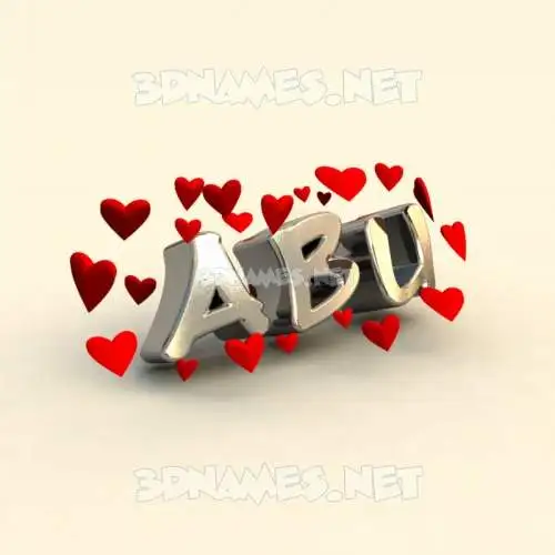 abu in In Love style - 3D name wallpaper