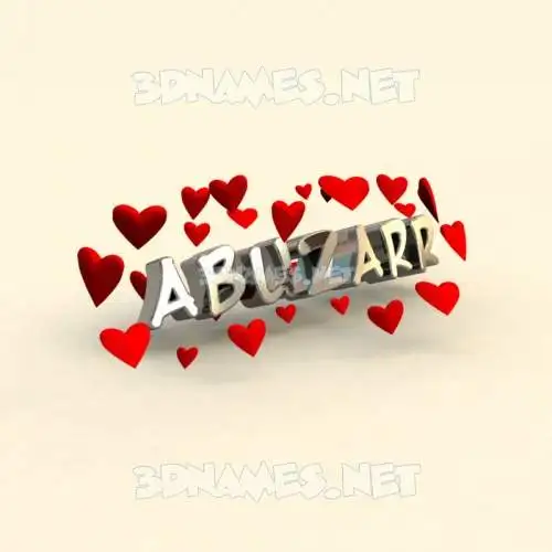 abuzarr in In Love style - 3D name wallpaper