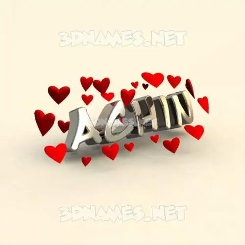 achin in In Love style - 3D name wallpaper