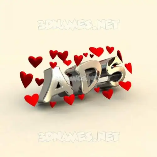 ads in In Love style - 3D name wallpaper