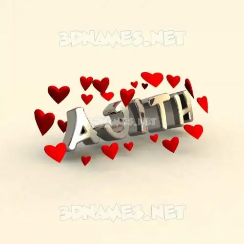 ajith in In Love style - 3D name wallpaper
