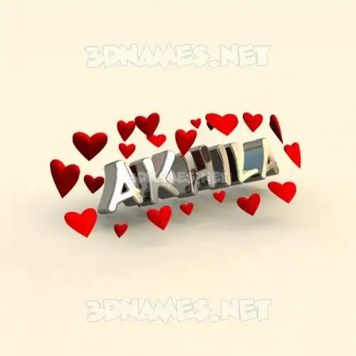 akhila in In Love style - 3D name wallpaper