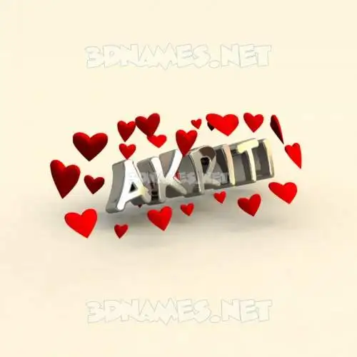 akriti in In Love style - 3D name wallpaper