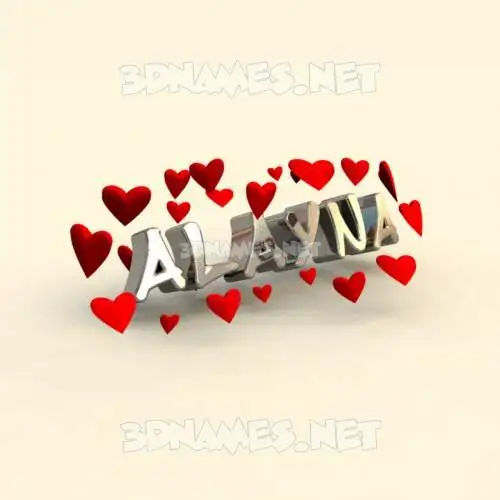 alayna in In Love style - 3D name wallpaper