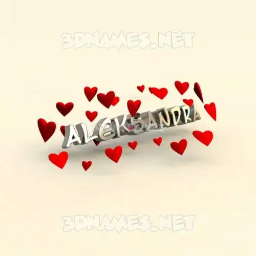 aleksandra in In Love style - 3D name wallpaper