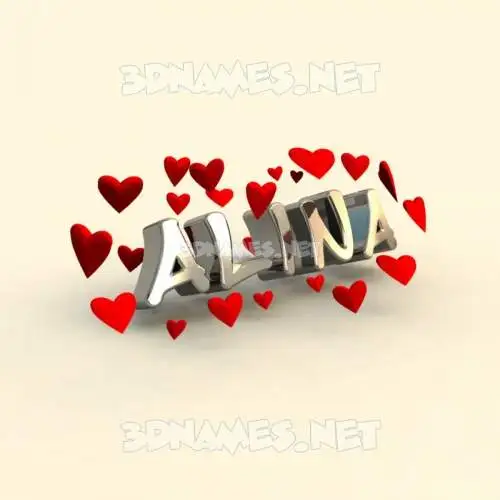 alina in In Love style - 3D name wallpaper