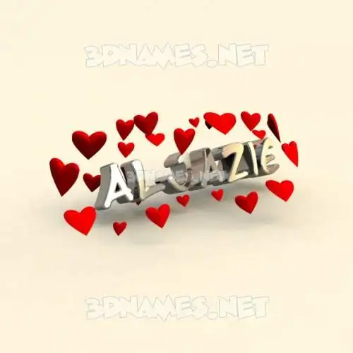 aljazie in In Love style - 3D name wallpaper