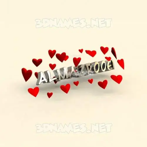 almazrooei in In Love style - 3D name wallpaper