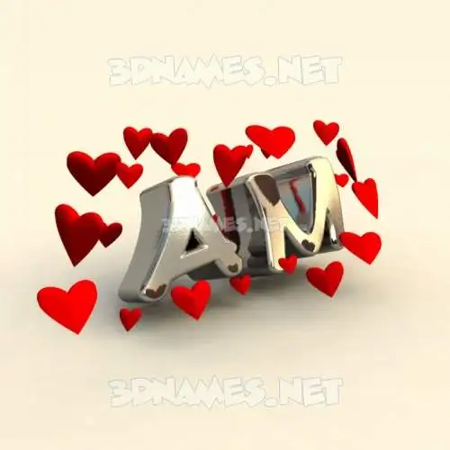 am in In Love style - 3D name wallpaper