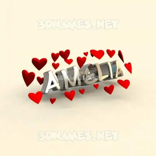 amelia in In Love style - 3D name wallpaper