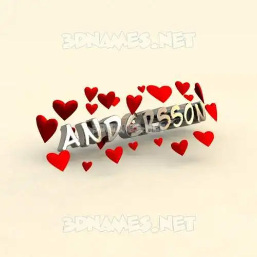 andersson in In Love style - 3D name wallpaper