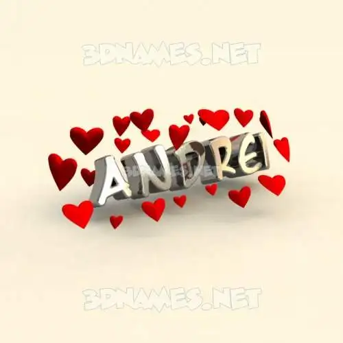 andrei in In Love style - 3D name wallpaper
