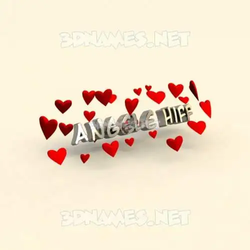 angele hiff in In Love style - 3D name wallpaper