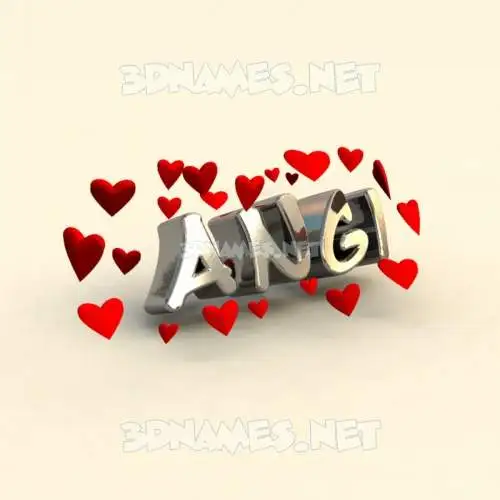 angi in In Love style - 3D name wallpaper