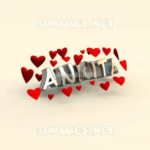ankita in In Love style - 3D name wallpaper