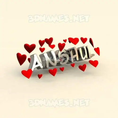anshul in In Love style - 3D name wallpaper