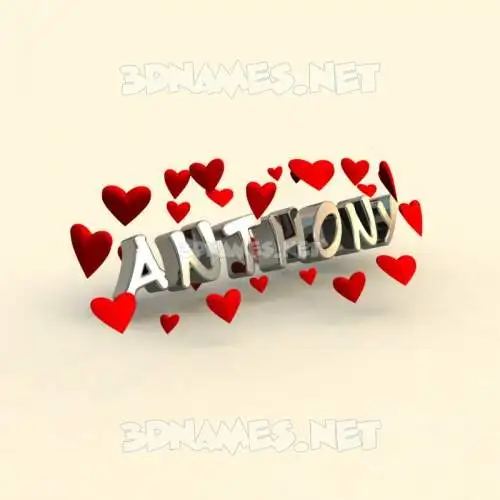 anthony in In Love style - 3D name wallpaper