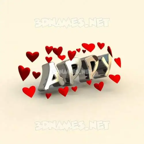 appy in In Love style - 3D name wallpaper