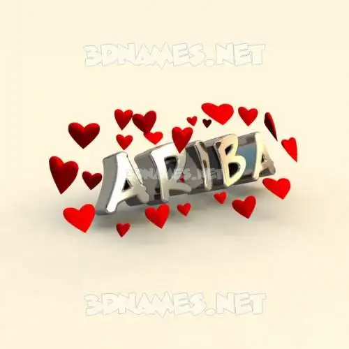 ariba in In Love style - 3D name wallpaper