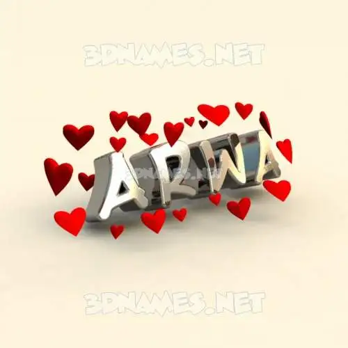 arwa in In Love style - 3D name wallpaper
