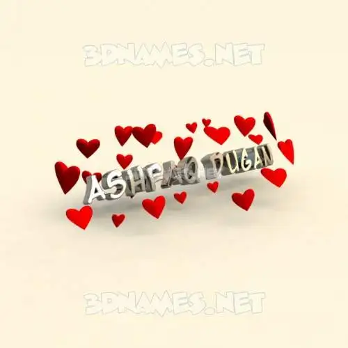 ashfaq dugan in In Love style - 3D name wallpaper