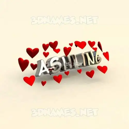 ashling in In Love style - 3D name wallpaper