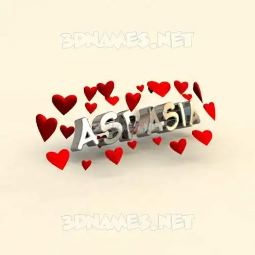 aspasia in In Love style - 3D name wallpaper