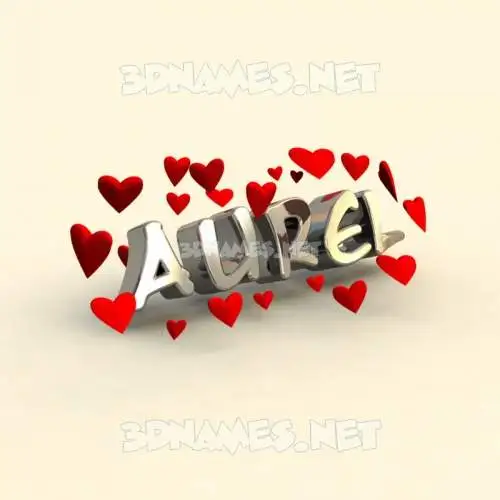 aurel in In Love style - 3D name wallpaper