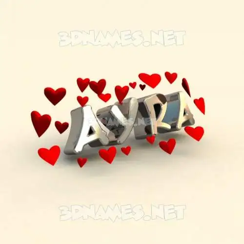 ayra in In Love style - 3D name wallpaper