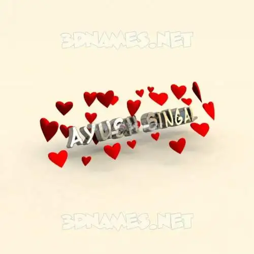 ayush singal in In Love style - 3D name wallpaper