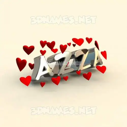 azza in In Love style - 3D name wallpaper