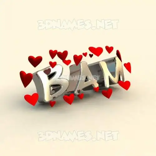 bam in In Love style - 3D name wallpaper