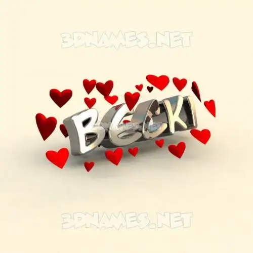 becki in In Love style - 3D name wallpaper