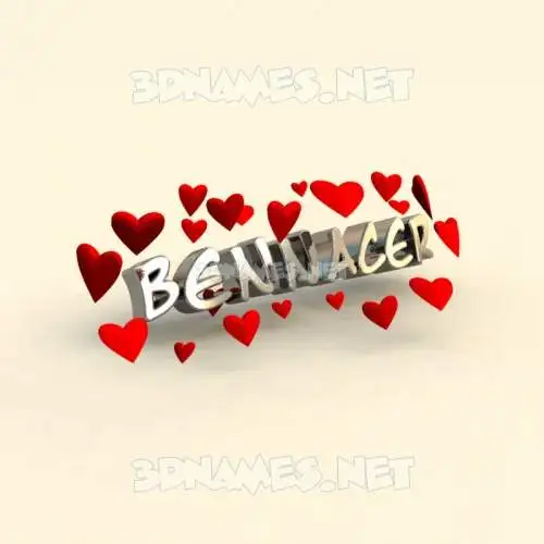 bennacer in In Love style - 3D name wallpaper bennacer in In Love style - 3D name wallpaper