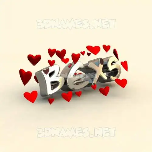 bexs in In Love style - 3D name wallpaper