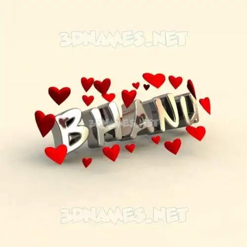 bhanu in In Love style - 3D name wallpaper