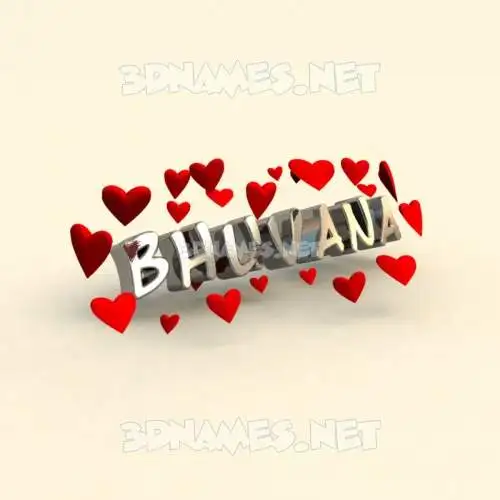 bhuvana in In Love style - 3D name wallpaper