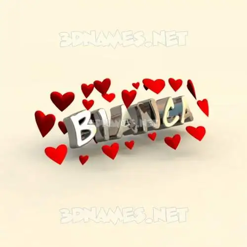 bianca in In Love style - 3D name wallpaper