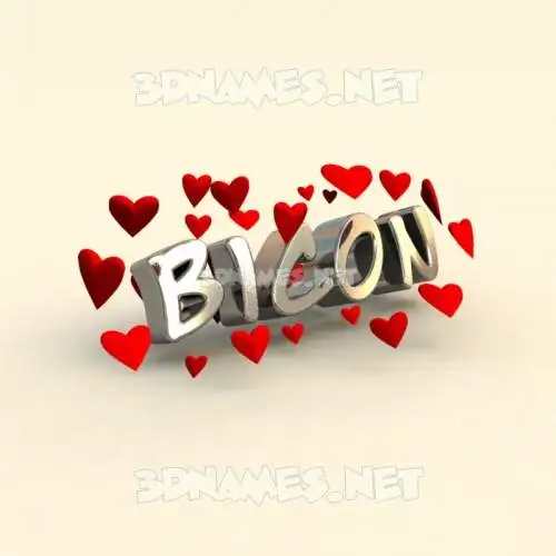 bicon in In Love style - 3D name wallpaper bicon in In Love style - 3D name wallpaper