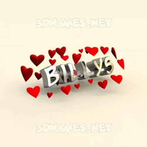 billys in In Love style - 3D name wallpaper