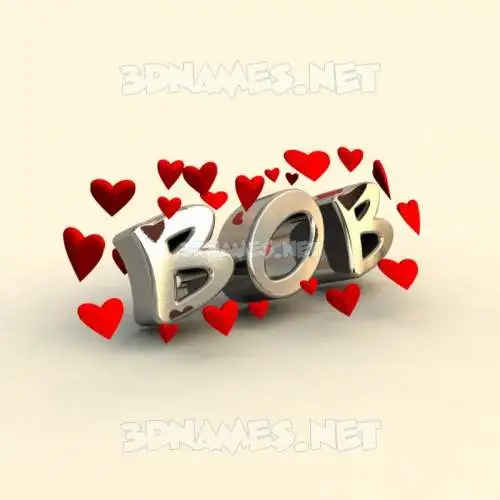 bob in In Love style - 3D name wallpaper bob in In Love style - 3D name wallpaper