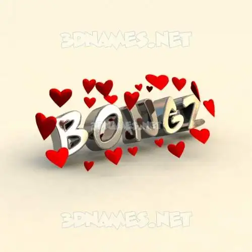 bongz in In Love style - 3D name wallpaper